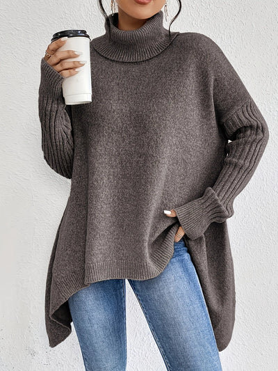 Gudrun | Behaaglijke oversized dames wintertrui met hoge kraag