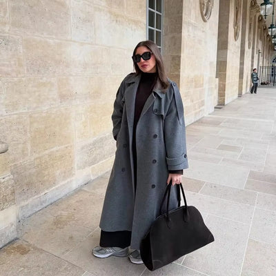 Sabine | Lange dames wintertrenchcoat van wol