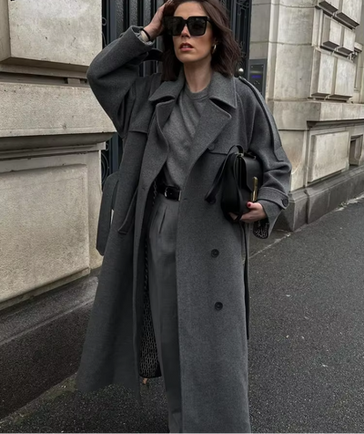 Sabine | Lange dames wintertrenchcoat van wol