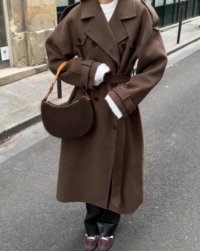 Sabine | Lange dames wintertrenchcoat van wol