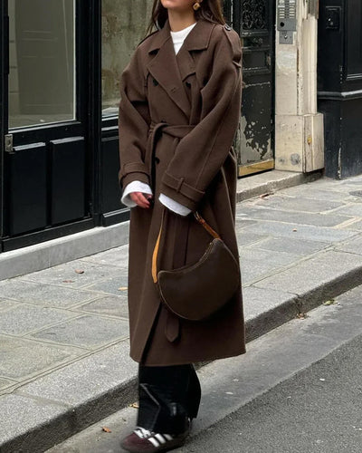 Sabine | Lange dames wintertrenchcoat van wol