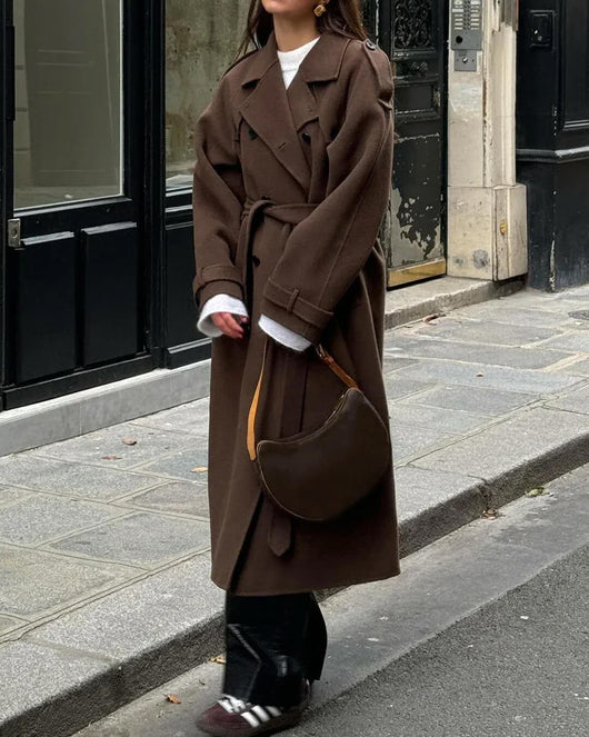 Sabine | Lange dames wintertrenchcoat van wol