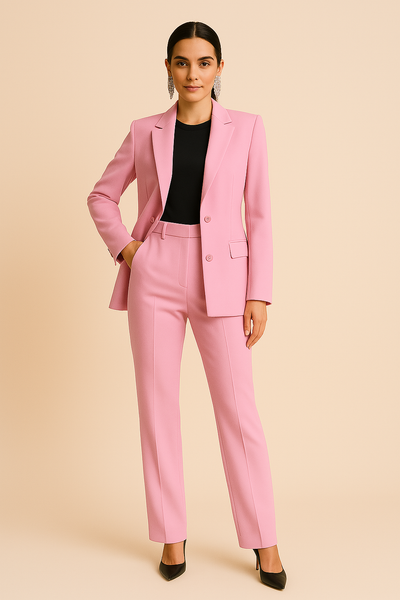 Pauline | Tweedelige dames set met getailleerde blazer en plooibroek