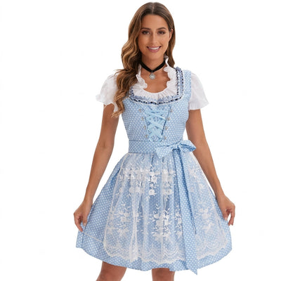Johanna | Dames Oktoberfest dirndl midi met kanten blouse