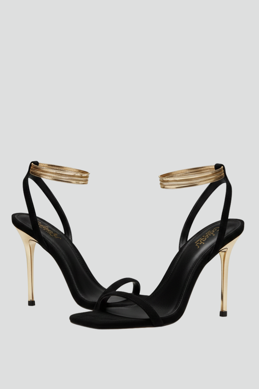 Laura | Dames sandalen met hoge hak, bandjes en enkelbandje