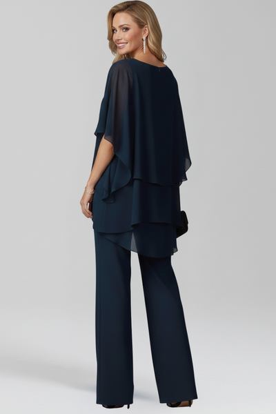 Jana | Vloeiende dames jumpsuit met cold shoulder en wijde pijp