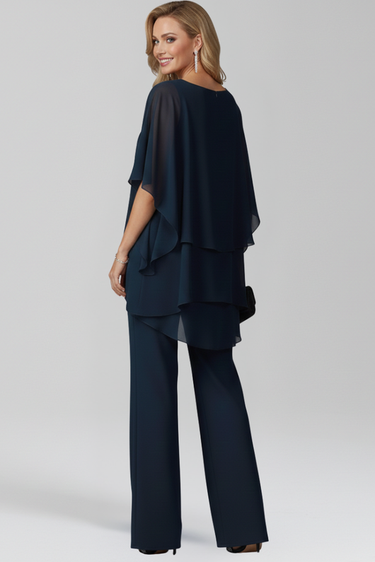 Jana | Vloeiende dames jumpsuit met cold shoulder en wijde pijp