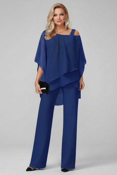 Isabella | Vloeiende dames set met off-shoulder top en wijde broek