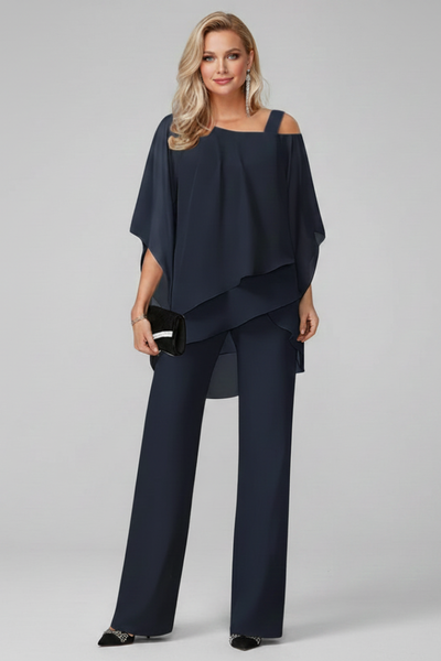 Isabella | Vloeiende dames set met off-shoulder top en wijde broek