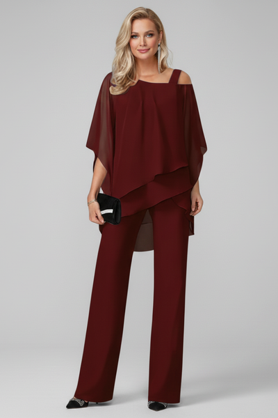 Isabella | Vloeiende dames set met off-shoulder top en wijde broek