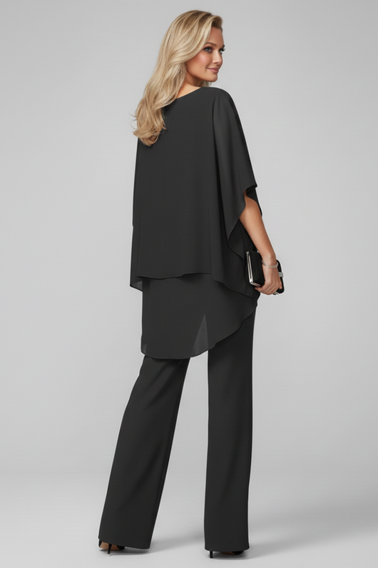 Isabella | Vloeiende dames set met off-shoulder top en wijde broek