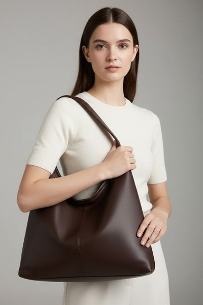 Jacqueline | Klassieke shopper van imitatieleer met groot binnenvak