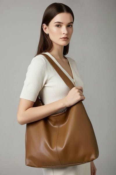 Jacqueline | Klassieke shopper van imitatieleer met groot binnenvak