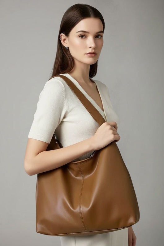 Jacqueline | Klassieke shopper van imitatieleer met groot binnenvak