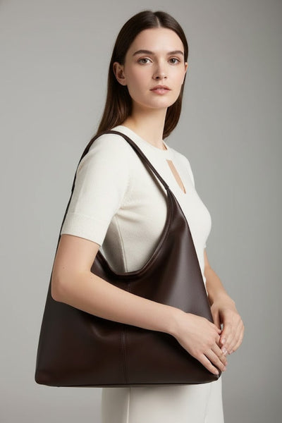 Jacqueline | Klassieke shopper van imitatieleer met groot binnenvak