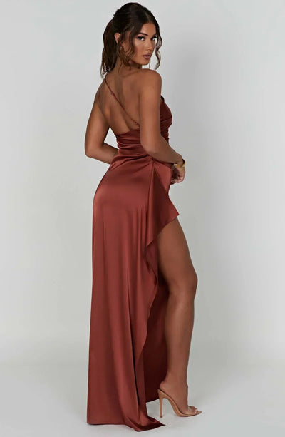 Petra | Dames one-shoulder maxijurk met split