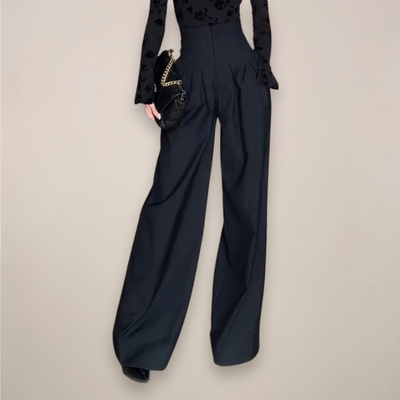 Christa | Dames broek met hoge taille en wijde pijp