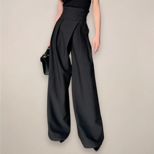 Christa | Dames broek met hoge taille en wijde pijp