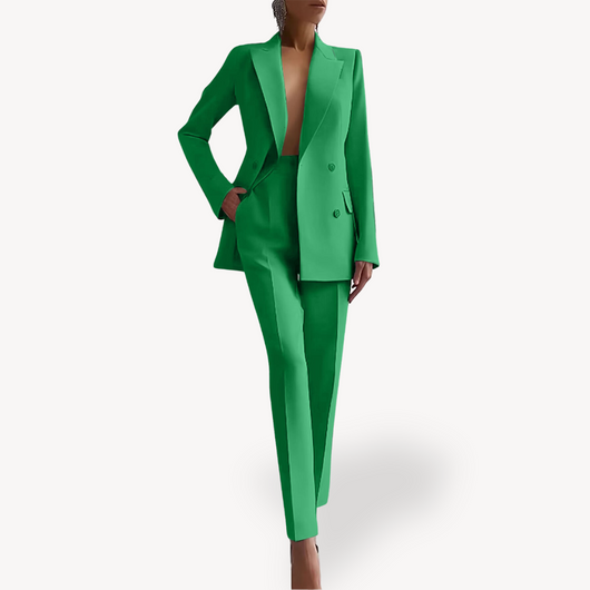 Leonie | Elegant getailleerd dames pak met lange blazer