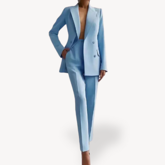 Leonie | Elegant getailleerd dames pak met lange blazer