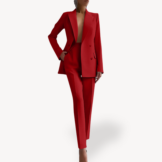 Leonie | Elegant getailleerd dames pak met lange blazer