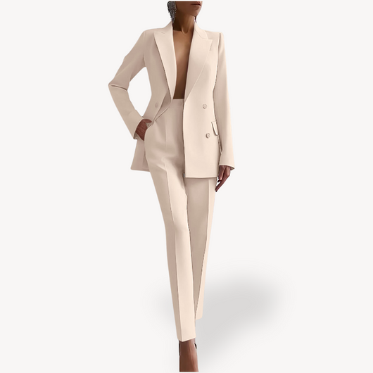 Leonie | Elegant getailleerd dames pak met lange blazer