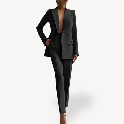 Leonie | Elegant getailleerd dames pak met lange blazer