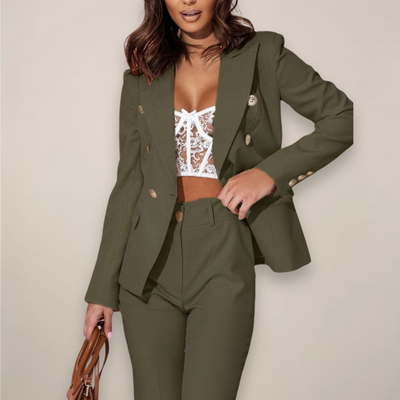 Katharina | Getailleerde dames set met blazer en broek