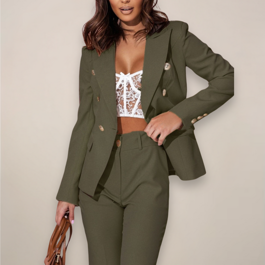 Katharina | Getailleerde dames set met blazer en broek