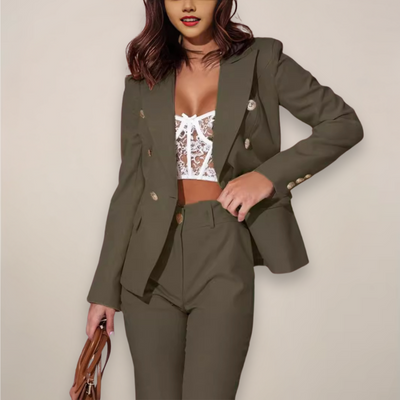 Katharina | Getailleerde dames set met blazer en broek
