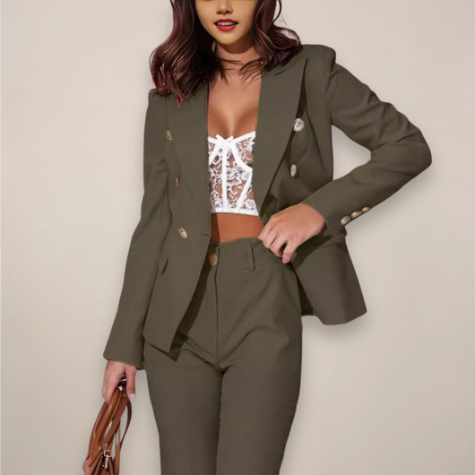 Katharina | Getailleerde dames set met blazer en broek