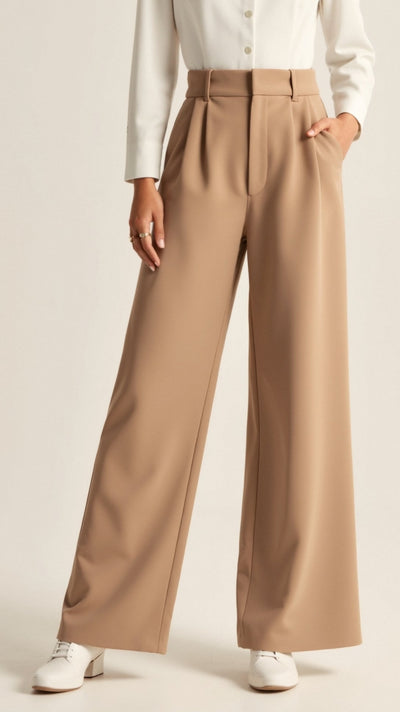 Gabriela | Dames lentebroek met hoge taille en wijde pijp