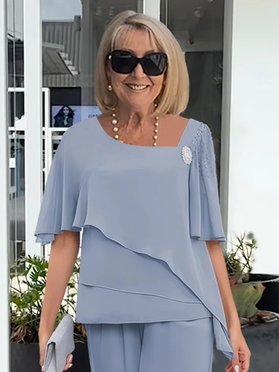 Doris | Elegante tweedelige dames avondset met top en broek