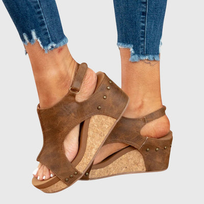 Adela comfortabele platte sandalen