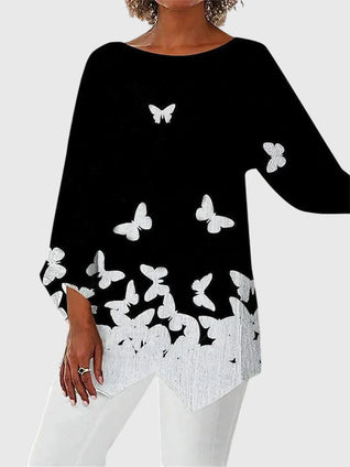 Alayah elegante top met ronde hals