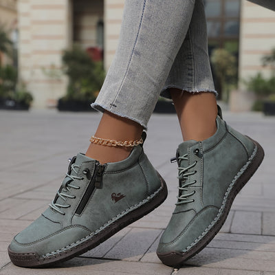 Bettina | Comfortabele dames veterschoenen met rits