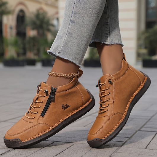 Bettina | Comfortabele dames veterschoenen met rits