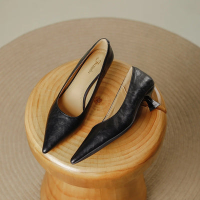 Pauline | Dames pumps met spitse neus en lage hak