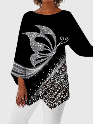 Alayah elegante top met ronde hals