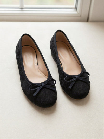 Ballerina's Sanne met strik – Zwart