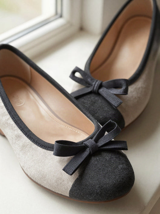 Ballerina's Sanne met strik – Zwart