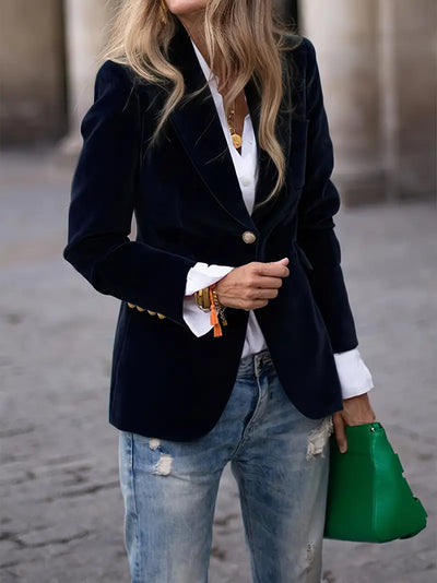 Sabina | Klassieke dames blazer met enkele knoop