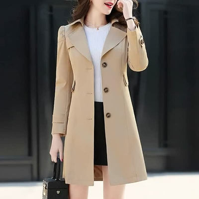 Jacqueline | Stijlvolle dubbelrijige dames trenchcoat