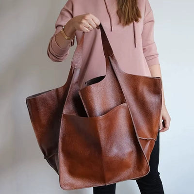 Charlotte | Extra grote dames shopper van veganleer met magneetsluiting