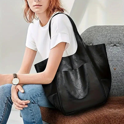 Charlotte | Extra grote dames shopper van veganleer met magneetsluiting