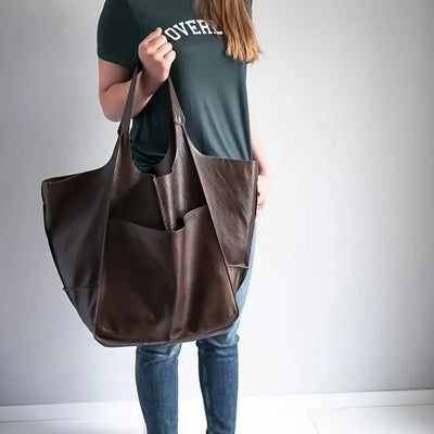 Charlotte | Extra grote dames shopper van veganleer met magneetsluiting