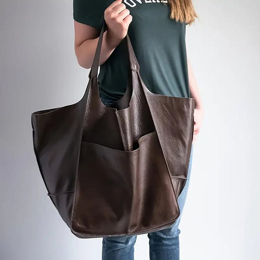 Charlotte | Extra grote dames shopper van veganleer met magneetsluiting