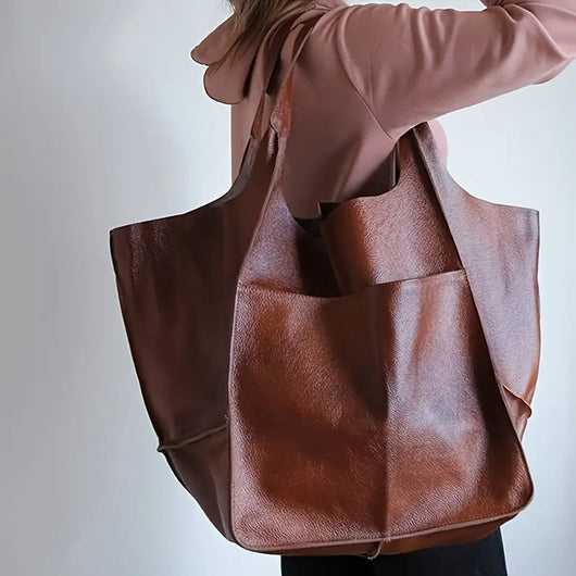 Charlotte | Extra grote dames shopper van veganleer met magneetsluiting