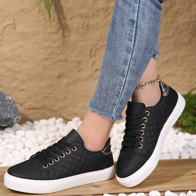 Marion | Casual dames sneakers met doorstikking en veters