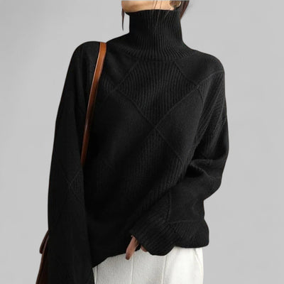 Barbara | Oversized dames wintertrui met dessin en col